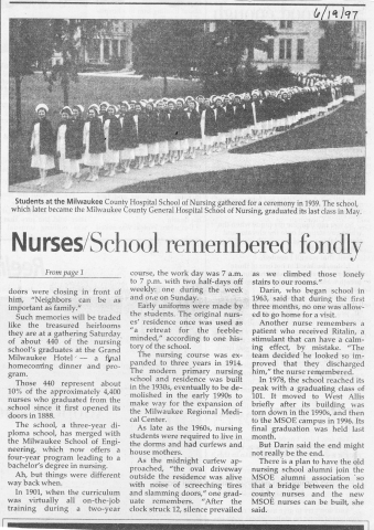 (cont)Closure article.  NOTE: I believe Patty Edwards Darin graduated class of 64.  She married Dr Joe Darin after his first wife died.  She worked @ County for many years after graduation. 